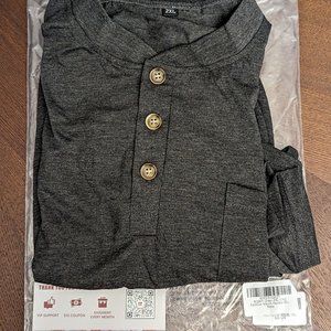 [NEW] Fashion Men's Henley Shirts Classic Short Sleeve XX-Large